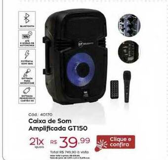 Caixa De Som Amplificada Gt150