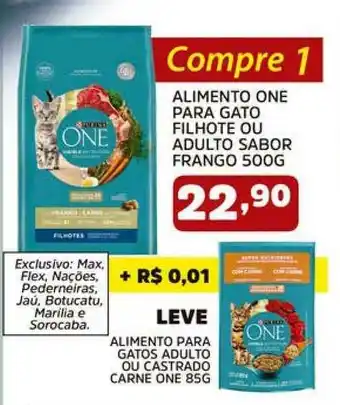 Confiança Supermercados Alimento One Para Gato Filhote Ou Adulto Sabor Frango 500g oferta