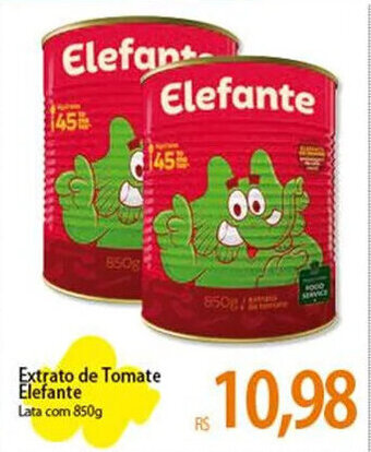 Atacadão Extrato de Tomate Elefante Lata com 850g oferta