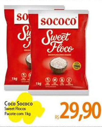 Atacadão Coco Sococo Sweet Flocos Pacote com 1kg oferta