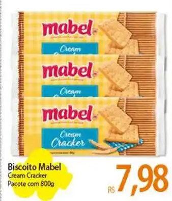 Atacadão Biscoito Mabel Cream Cracker Pacote com 800g oferta