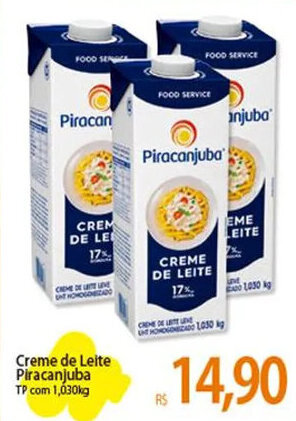 Atacadão Creme de Leite Piracanjuba TP com 1,030kg oferta