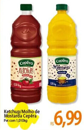 Ketchup/Molho de Mostarda Cepéra Pet com 1,010kg