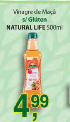 Supermercados Mundial Vinagre de Maca s/ Gluten Natural Life 500ml oferta
