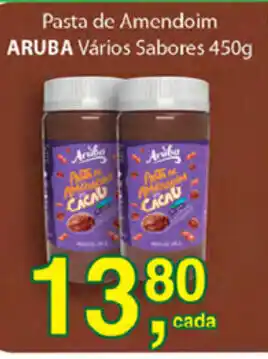 Supermercados Mundial Pasta de Amendoim Aruba 450g oferta