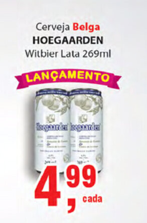 Supermercados Mundial Cerveja Belga Hoegaarden 269ml oferta
