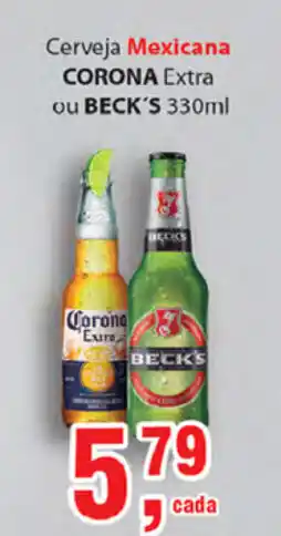 Cerveja Mexicana Corona Extra ou Beck's 330ml