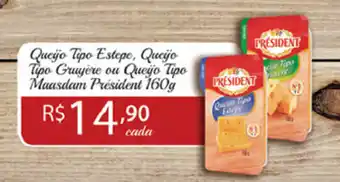 Supermercados Mundial Queijo Tipo Estepe, Queijo tipo Gruyere ou Queijo tipo Maasdam Presidente 160g oferta
