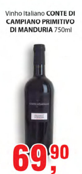 Supermercados Mundial Conte di Campiano Primitivo di Manduria Reserva 750ml oferta