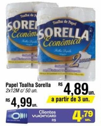 Fort Atacadista Papel Toalha Sorella 2x12M c/ 50 un. oferta