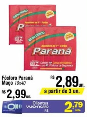 Fósforo Paraná Maço 10x40