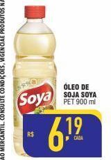 Mercantil Rodrigues Óleo de soja soya 900ml oferta