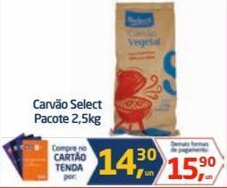 Tenda Atacado Carvão select pacote 2,5kg oferta