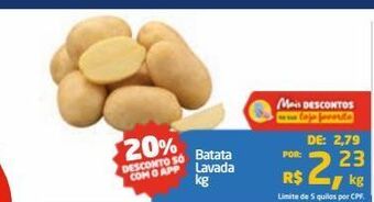 Batata lavada kg