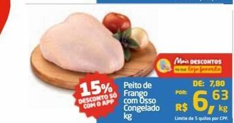 Tenda Atacado Peito de frango com osso congelado kg oferta