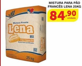 Roldão Mistura para pão francês lena 25kg oferta
