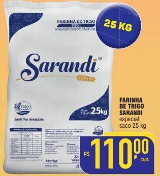 Mercantil Rodrigues Farinha de trigo sarandi 25kg oferta