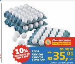 Tenda Atacado Ovos grandes brancos cinta 5dz oferta