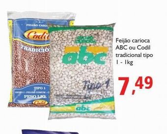 Supermercados ABC Feijão carioca abc ou codil tradicional tipo 1 1kg oferta