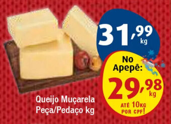 Inter Supermercados Queijo Muçarela Peça/Pedaço kg oferta