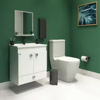 Leroy Merlin Kit gabinete para banheiro com cuba e espelho 58x56x34cm branco star 60 sensea oferta