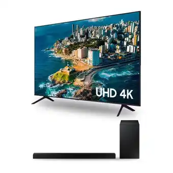 Samsung Combo samsung smart tv 75 polegadas uhd 4k 75cu7700 2023 + soundbar hw-a555/zd oferta