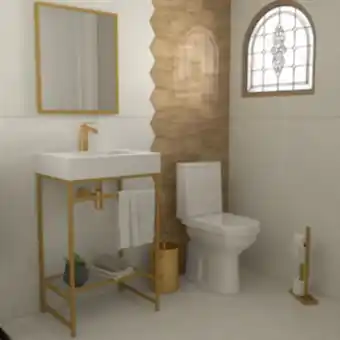 Leroy Merlin Gabinete para banheiro com cuba 88x60x45cm branco e dourado iron venturi oferta