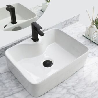Leroy Merlin Cuba de cerâmica para banheiro/lavabo/pia 48x38x13 cm oferta