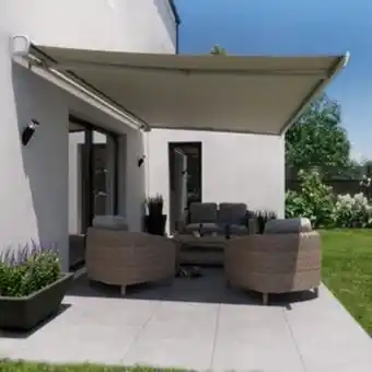 Toldo retrátil zefir de poliéster motorizado bege 3,95x3,00m naterial
