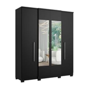Benoit Guarda roupa / roupeiro thb 5735 splendore glass com espelho 4 portas 2 gavetas 211x181x49cm oferta