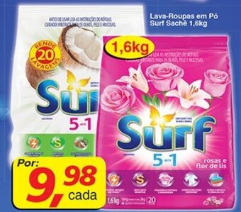 Supermercados Guanabara Lava Roupas em po Surf sache 1.6kg oferta