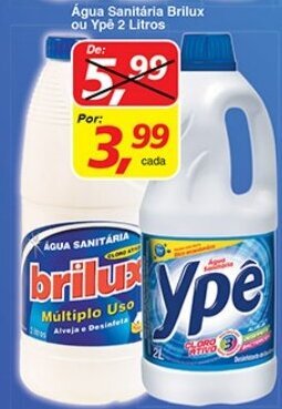 Supermercados Guanabara Agua Sanitaria Brilux ou Ype 2L oferta