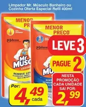 Supermercados Guanabara Limpador Mr.Musculo Banheiro ou Cozinha Oferta Especial Refil 400ml oferta