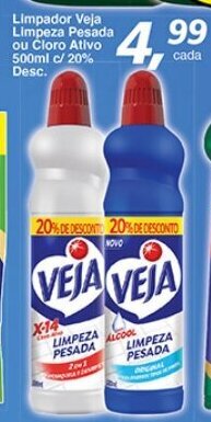 Supermercados Guanabara Limpador Veja Limpeza Pesada ou Cloro Ativo 500ml c/20% de Desc. oferta