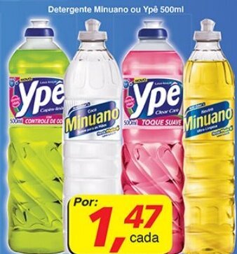 Supermercados Guanabara Detergente Minuano ou Ype 500ml oferta
