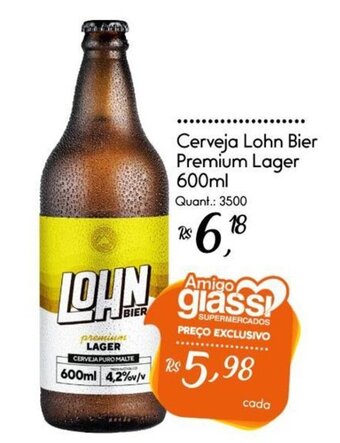 Giassi Supermercados Cerveja Lohn Bier Premium Lager 600ml oferta