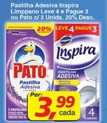 Supermercados Guanabara Pastilha Adesiva Inspira Limppano Leve 4 e pague 3 ou Pato c/3 unids. 20% Desc. oferta
