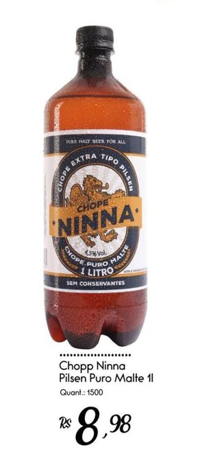Giassi Supermercados Chopp Ninna Pilsen Puro Malte 1L oferta