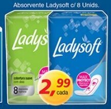 Supermercados Guanabara Absorvente Ladysoft c/ 8 unids oferta