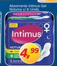 Supermercados Guanabara Absorvente Intimus Gel Noturno c/ 8 unids. oferta