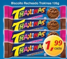 Supermercados Guanabara Biscoito Recheado Trakinas 126g oferta