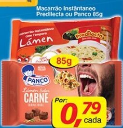Supermercados Guanabara Macarrao Instantaneo Predilecta ou Panco 85g oferta
