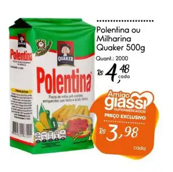 Giassi Supermercados Polentina ou Milharina Quaker 500g oferta
