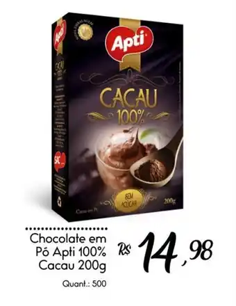 Chocolate em Pó Apti 100% Cacau 200g
