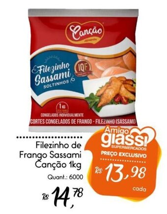 Giassi Supermercados Filezinho de Frango Sassami Canção 1kg oferta