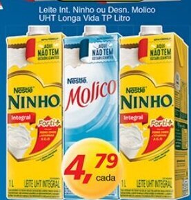 Supermercados Guanabara Leite Int. Ninho ou Desn. Molico UHT Longa Vida Tp 1L oferta