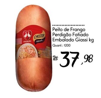 Giassi Supermercados Peito de Frango Perdigão Fatiado Embalado Giassi kg oferta