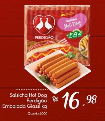 Giassi Supermercados Salsicha Hot Dog Perdigão Embalada Giassi kg oferta