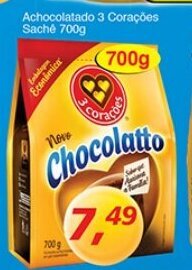 Supermercados Guanabara Achocolatado 3 Coracoes Sache 700g oferta