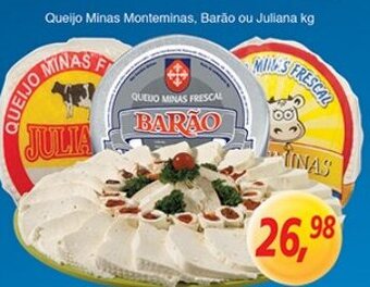 Supermercados Guanabara Queijo Minas Monteminas, Barao ou Juliana 1kg oferta